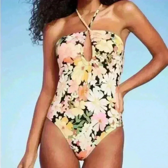 Shade and Shore one piece floral bathing suit size XL - Picture 1 of 4